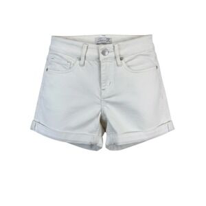 Seven7 White Denim Cuffed Shorts Size 2 Mid Rise Stretch Summer Casual